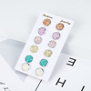 Fashionable earrings, high-end set, European style, 6 pair