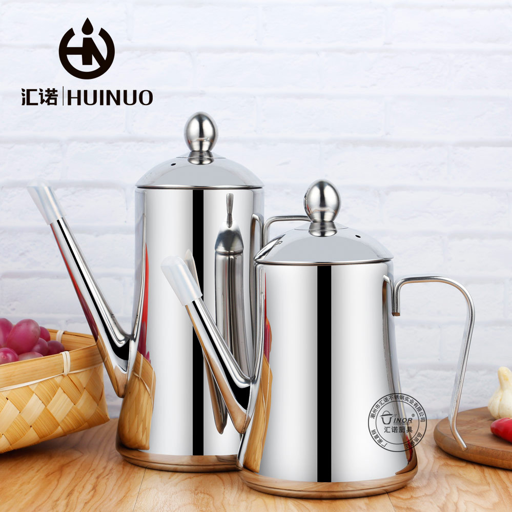 304 Stainless Steel Oil Can, European-Style Dustproof, Insectproof, Leak-Proof, and Oil-Controlled Jug with a Long Spout—Creative Kitchen Essential, Ideal for Storing Cooking Oil