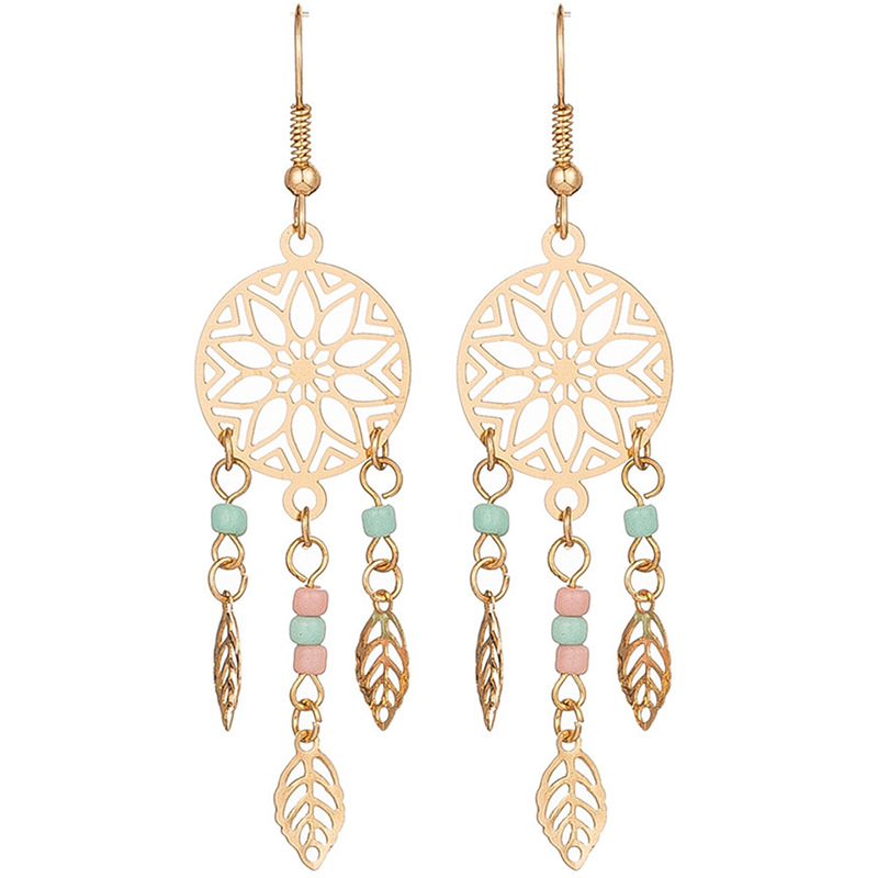Fashion Hollow Pattern Tassel Alloy Earrings Wholesale display picture 10