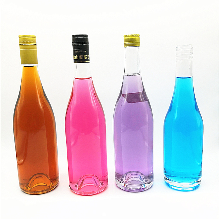 源头厂货直供晶白料500ml一斤装圆柱大肚白酒透明空玻璃瓶 茶油瓶