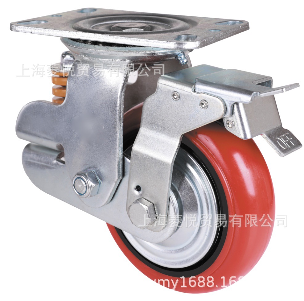 工厂直销 5寸 6寸 8寸减震脚轮 双弹簧减震脚轮 圆弧轮面减震脚轮