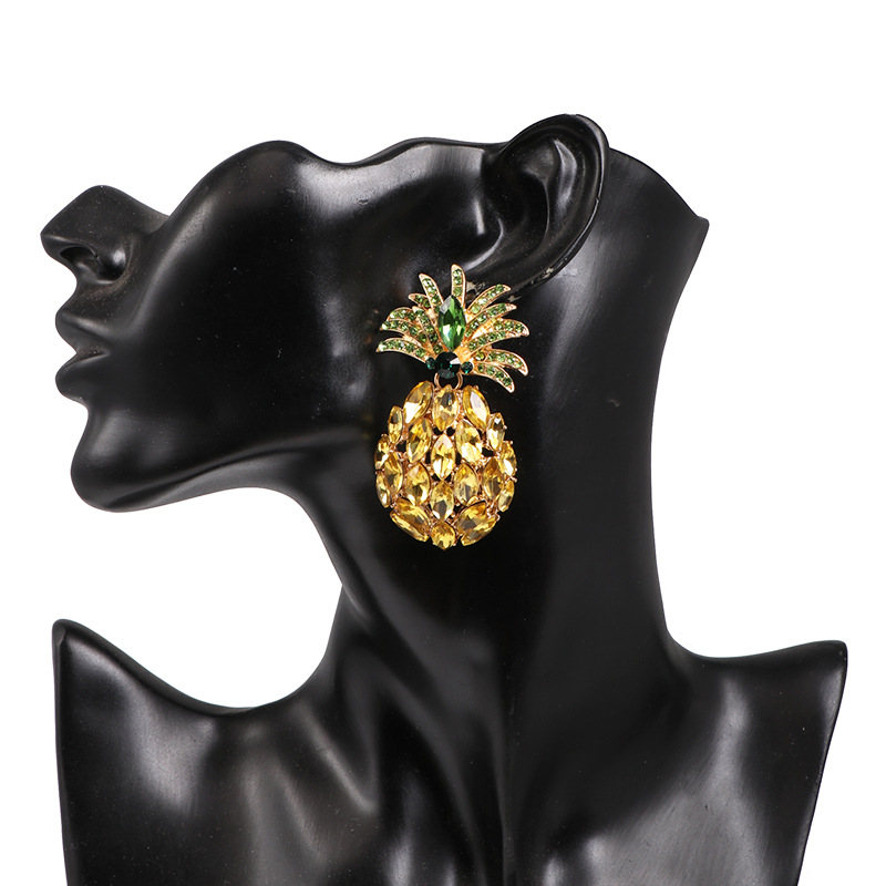 fashion rhinestone crystal pineapple earringspicture5