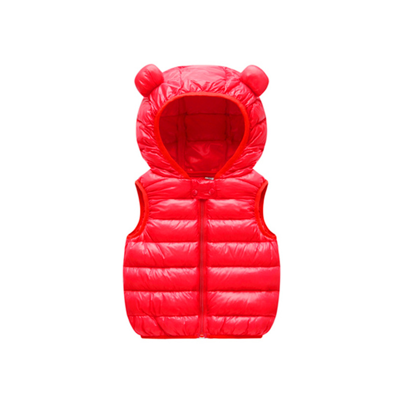 Chaleco con capucha de dibujos animados corto cálido chaqueta acolchada de algodón para niños invierno nuevo chaleco acolchado de algodón para niños chaqueta acolchada de algodón para bebés