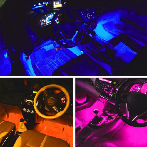 Car ambient light LED interior decoration light app seven-color sound control remote rhythm light modification foot bottom atmosphere light