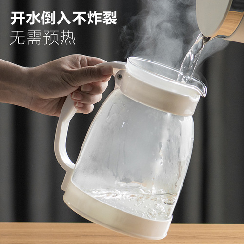 Tianxi cold kettle glass high temperature explosion-proof teapot household cool white large-capacity water cup set cold water cup pot