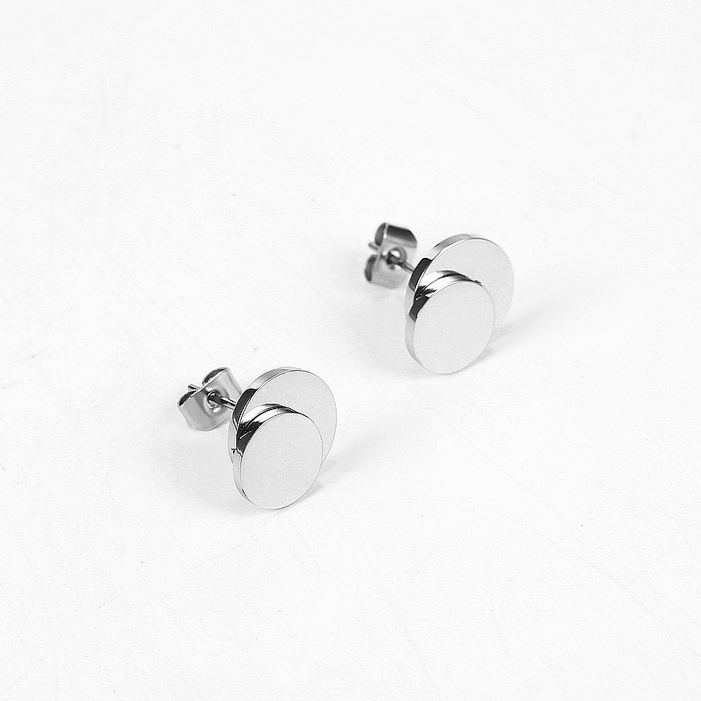 Wholesale Jewelry Geometric Double Round Stainless Steel Earrings Nihaojewelry display picture 3