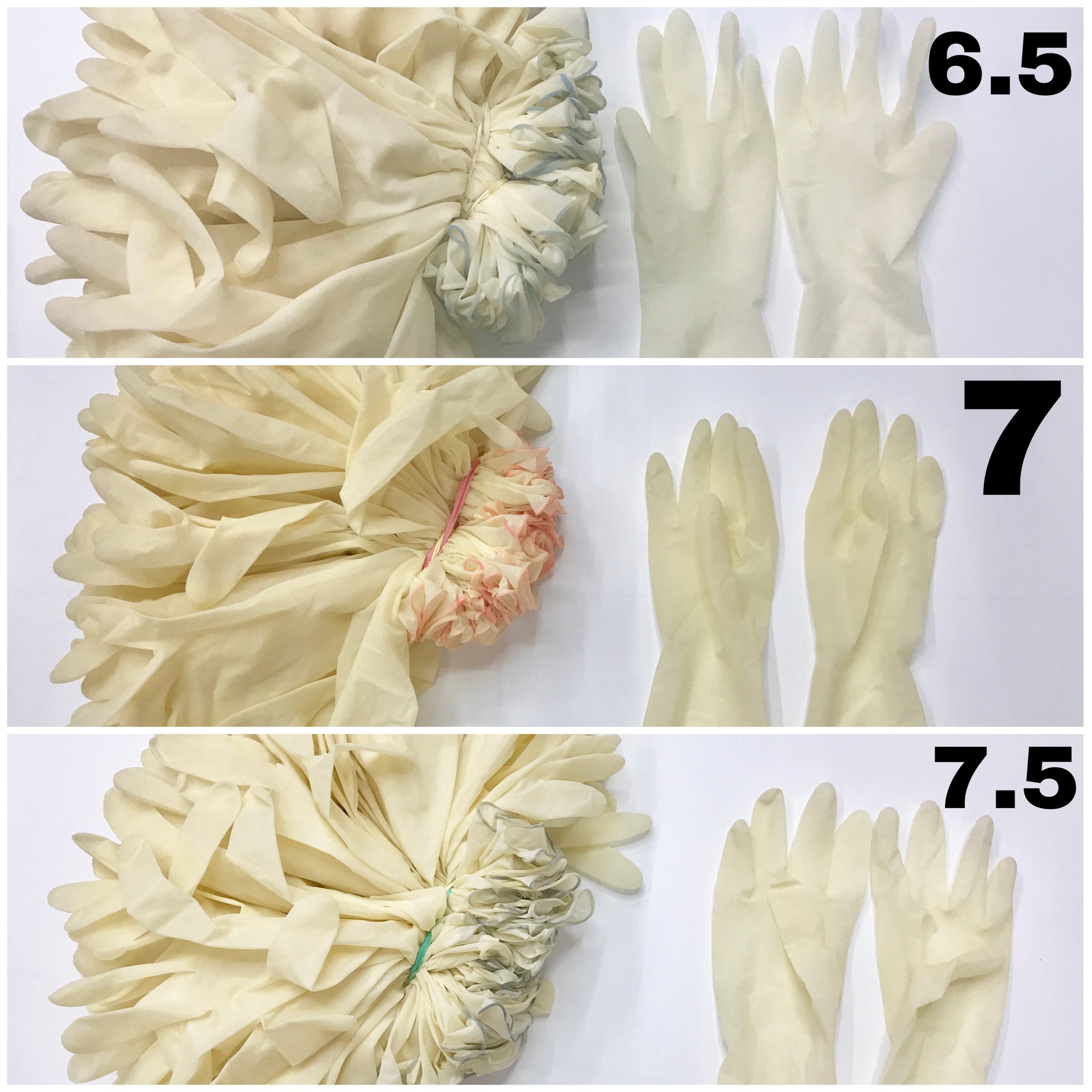 En stock guantes de látex desechables espesados guantes de goma sanitarios del hogar industrial Protección Laboral guantes elásticos de alta