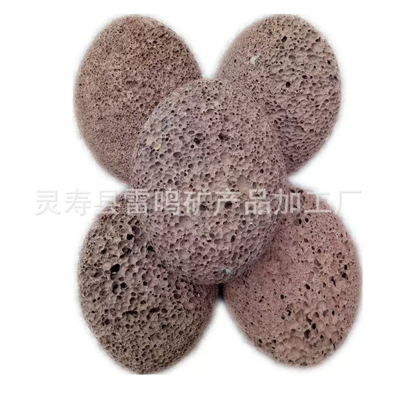 磨脚石裸石 椭圆形红棕色-灰黑色磨脚石 火山石搓脚石厂