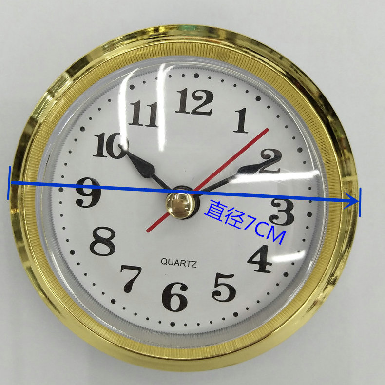 厂家供应70mm指针式工艺表头 嵌入式石英钟胆 圆形嵌入式钟胆详情图5
