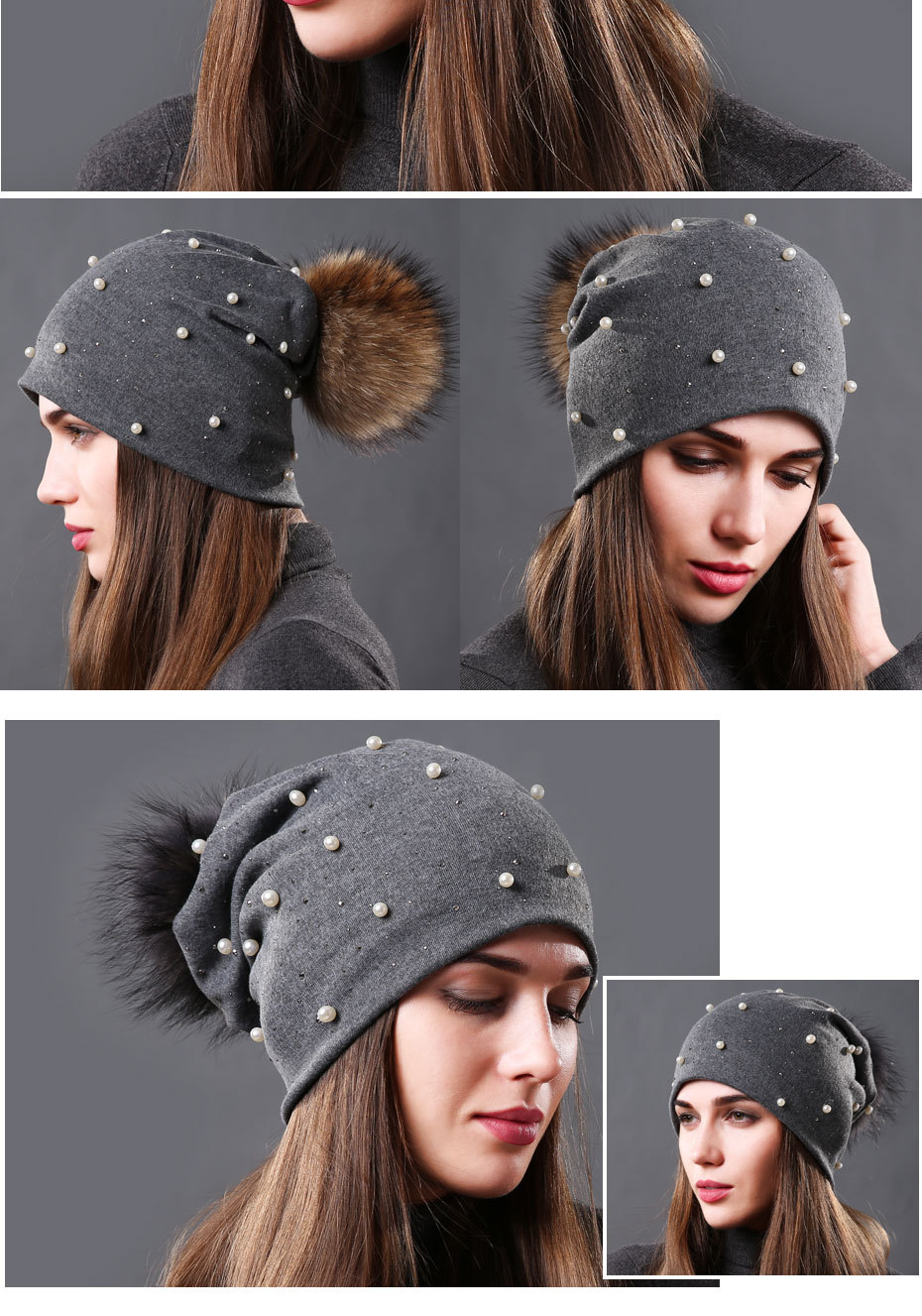 Mujeres Dulce Estilo Simple Color Sólido Pompones Sin Alero Sombrero De Beanie display picture 4