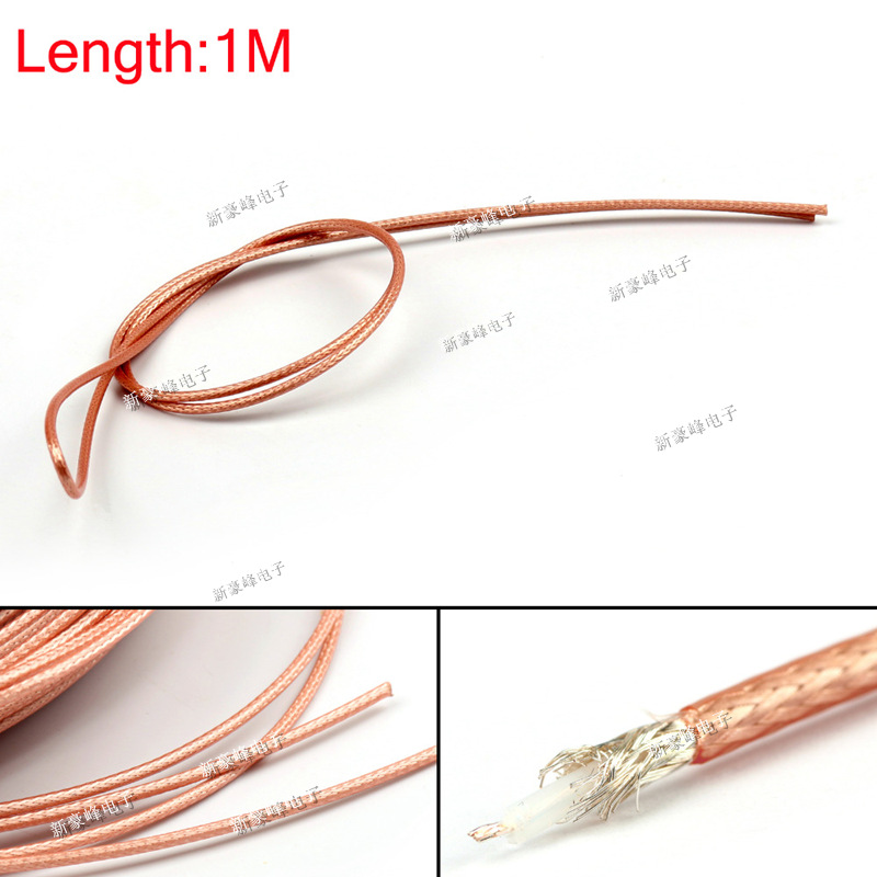 RG179棕色特氟龙SFF75-1.5耐高温镀银同轴单层屏蔽线射频RF馈线