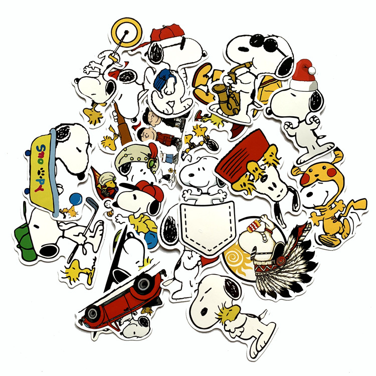 20张/史努比新款卡通贴纸装饰汽车滑板车电动车笔记本个性防水贴