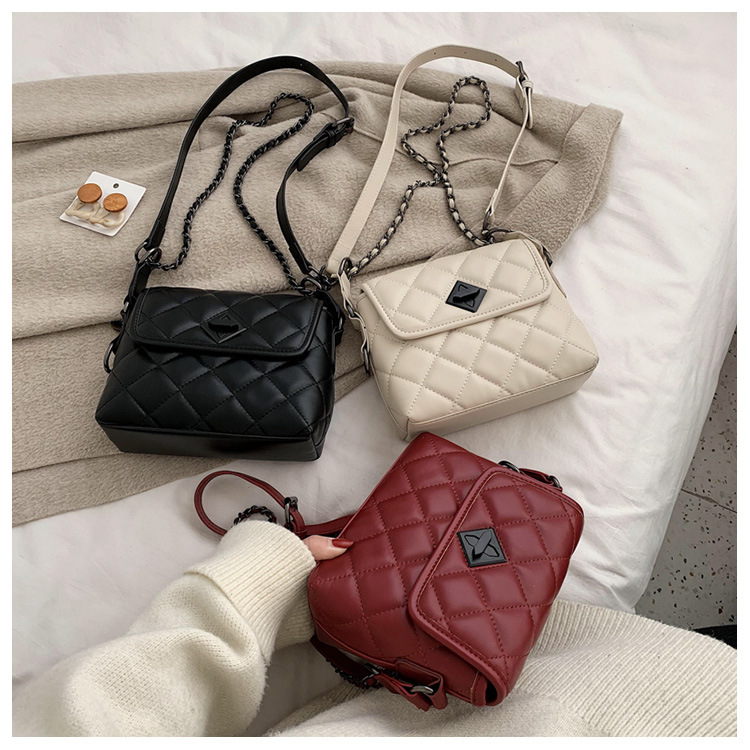 Ins Petit Sac Pour Les Femmes 2019 Nouveau À La Mode Élégant Sac De Messager Coréen Style Célébrité Internet Texture Losange Chaîne Sac display picture 16