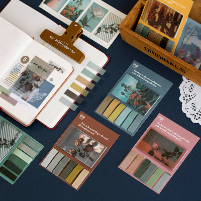 Free language Sulphate paper Sticky Slow Life Series Retro PDA Collage study note N times stickers 6