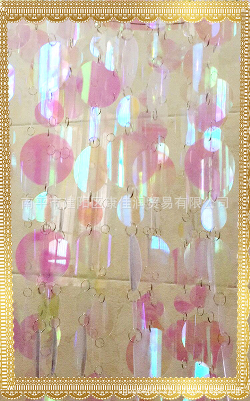 Colorful Transparent Powder Decoration Sequin Curtain Sequin Beaded Strip Magic Sequin Curtain Wedding Decoration