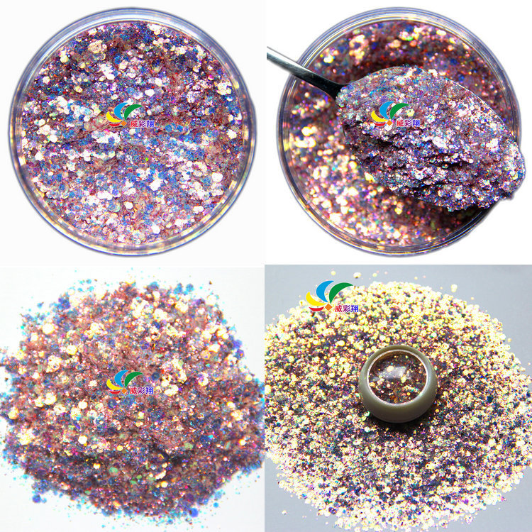 Wholesale of gold onion powder, sequins, hexagonal heart, five-pointed star, irregular-shaped laser colored PET sequins, nail gold powder and glitter powder pic 23