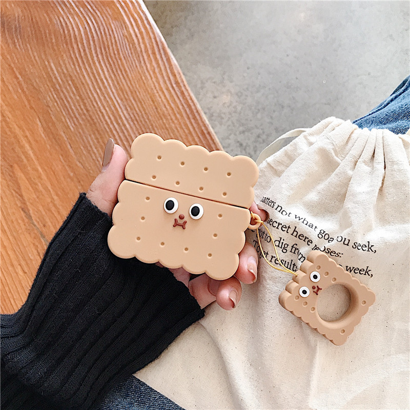 Airpods Pro 3rd Generation Cute Biscuit Silicone Earphone Protective Case For Airpods2 display picture 11