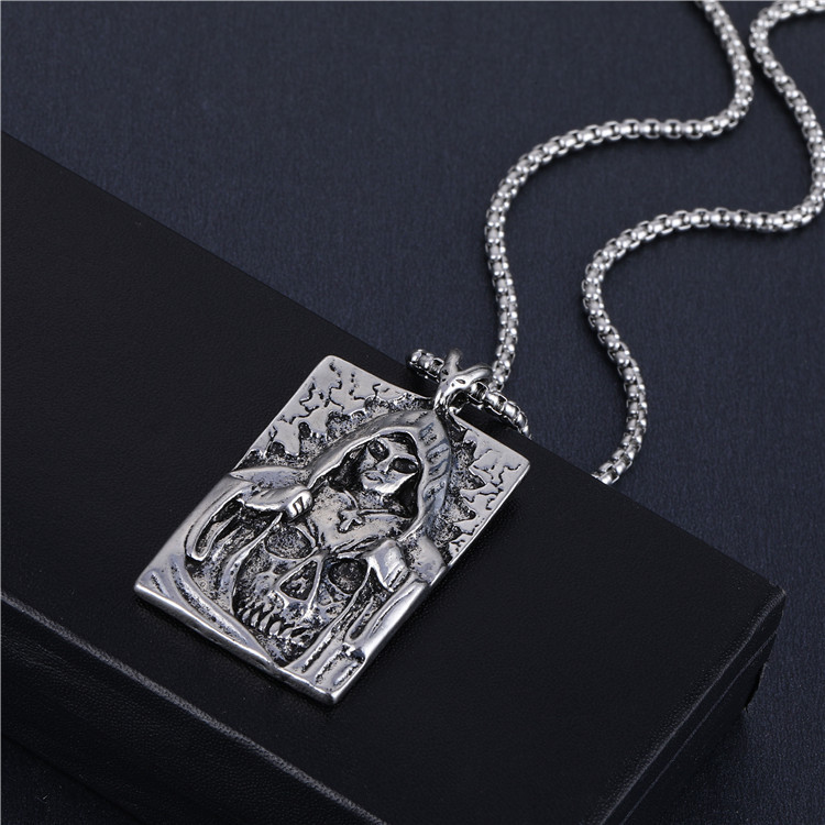 Mode Pentagramm Löwe Legierung Titan Stahl Einbrennlack Halskette Mit Anhänger 1 Stück display picture 19