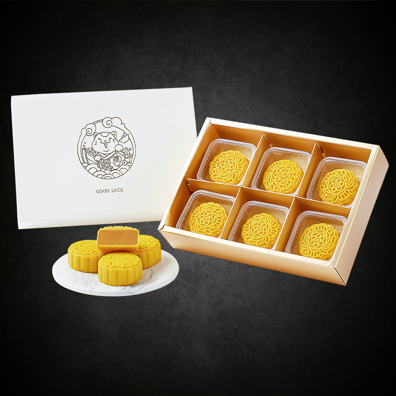Baking Momoyama Custard Moon Cake Gift box packaging cream Yolk Desktop Moon Cake Mid-Autumn Festival Gifts Cakes and Pastries snacks