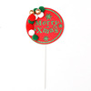 Christmas cake decoration small fresh Christmas hair ball round square card cake 插 Christmas cake decoration plug -in