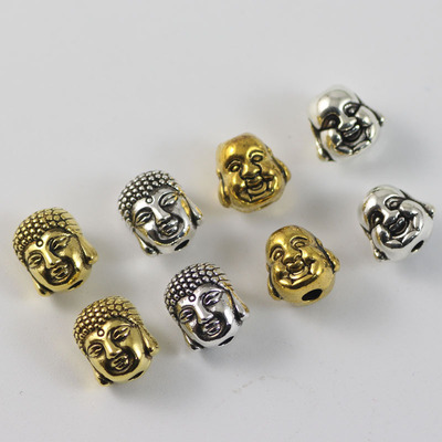 10PCS DIY keychain bracelet buddha head buddhist jewelry accessories god lucky Tibetan silver Tathagata Maitreya Buddha DIY Bracelet accessories