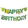 Gulin animal theme party decorative animal birthday flag party set jungle animal aluminum foil balloons