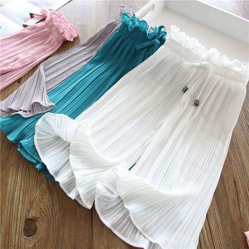 3 Girls Wide Leg Pants New Chiffon Children's Child Shorts Mosquitoproof Pants Little Girl Pants Summer Casual Pants For Older Children