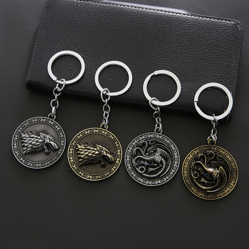 2020 new product Song of Ice and Fire peripheral drama badge family logo keychain creative small gift in stock