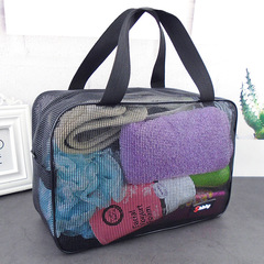 Bath bag, women's mesh portable wash bag, portable storage bath bag for business trip, men's fitness swimming bath bag