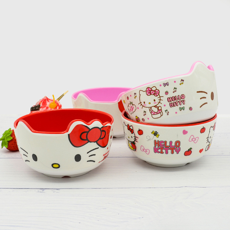 Creative Maitou Bowl Double Ear Bowl Cartoon Children's Bowl Melamine Imitation Porcelain Tableware Anti-fall Anti-hot Baby Modeling Bowl