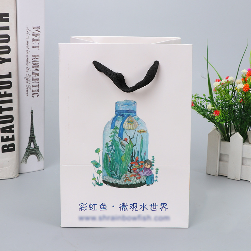 厂家直销批发白卡手提纸袋 购物服装包装袋 定做环保广告礼品袋