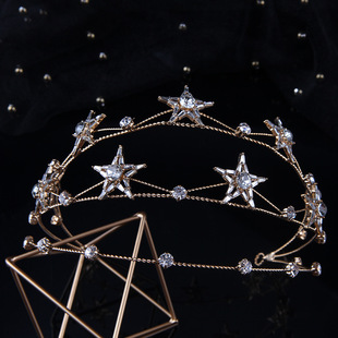 2021 new bridal headdress European and American Crown alloy Rhinestone Wedding hair accessories Princess Crown dress accessories wholesale