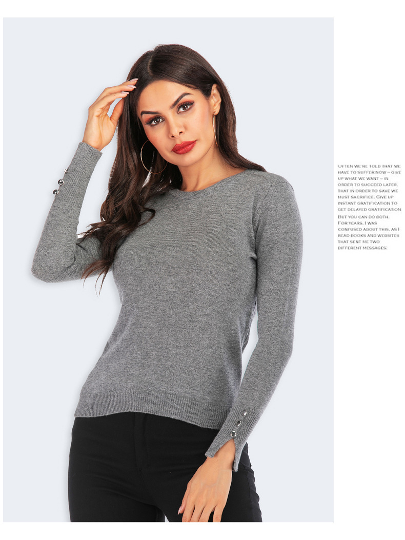 autumn and winter new women s knitted bottoming shirt  NSYH19624