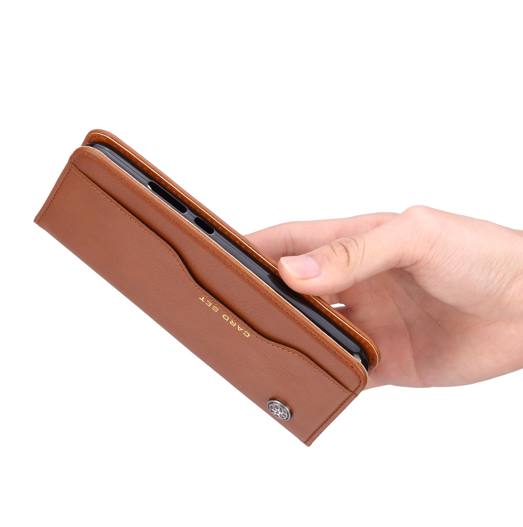 Aplicable a Huawei P30 Lite Funda de cuero amasar Tarjeta de cuero magnético Funda protectora P30lite teléfono móvil caso