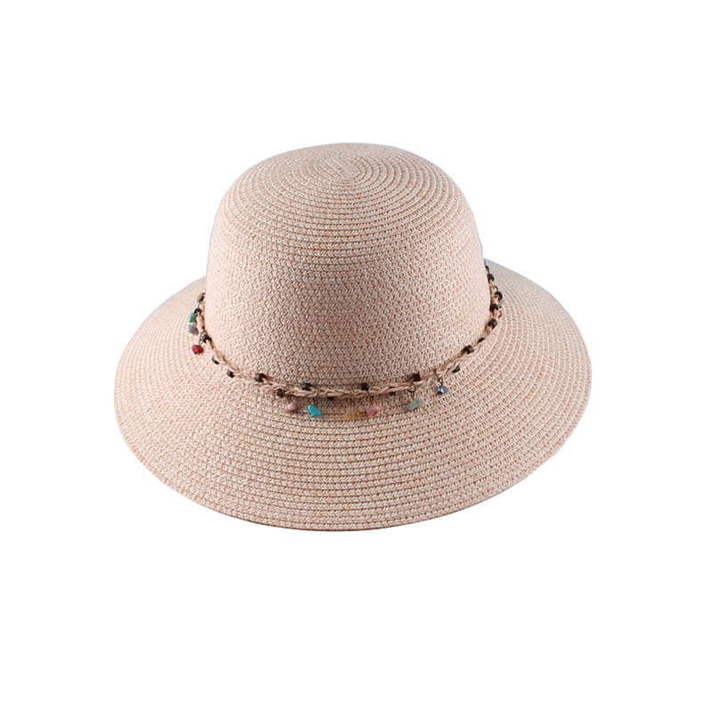 Verano estilo coreano moda paja cúpula pescador sombrero playa vacaciones sol protección sol sombra playa sombrero hembra paja sombrero personalización