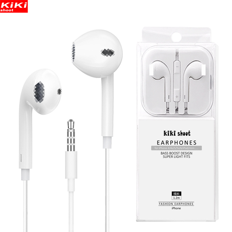 kiki入耳式耳机耳塞适用苹果5代手机耳机通用线控有线卡通小耳机