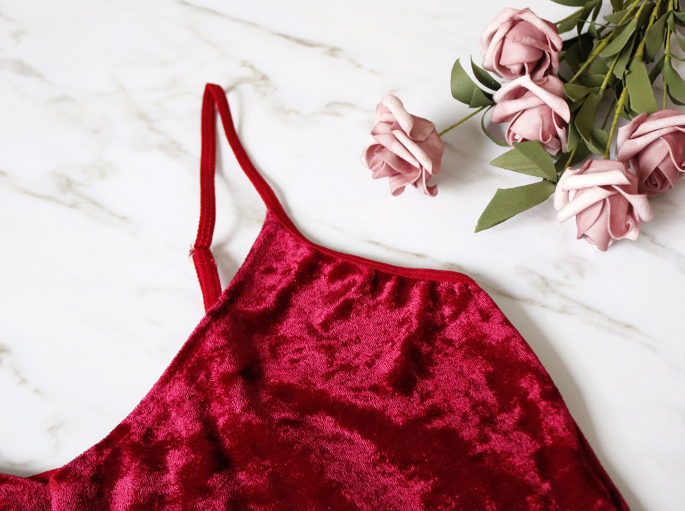 sexy V-neck velvet underwear set NSYO8655