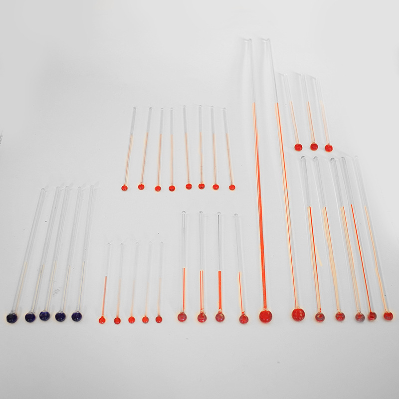 供应各规格大小玻璃温度计表芯 工艺品玻璃温度计表棒