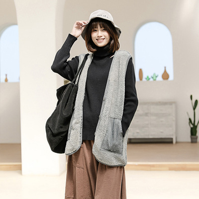 solar system Lambswool Vest Autumn and winter 2020 new pattern fashion Lapel waistcoat Plush Vest coat