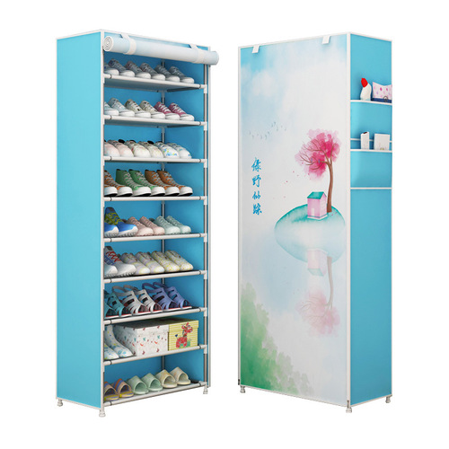 Simple shoe rack dustproof storage shoe cabinet storage rack assembly simple fashion creative cloth shoe cabinet bedroom foyer rack