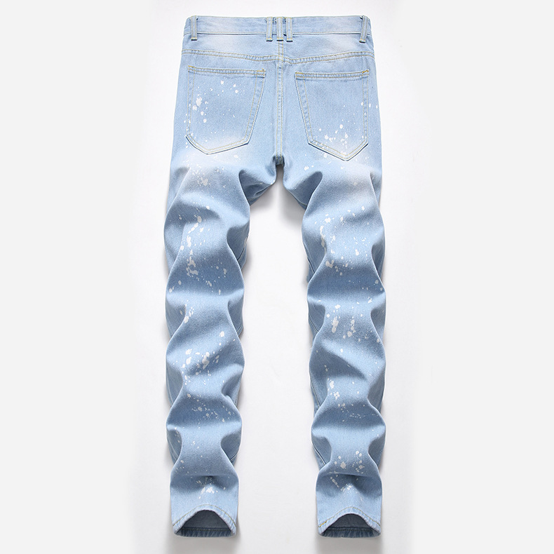 Nouveaux jeans usés pour hommes, jeans droits tendance et décontractés_voghion.com