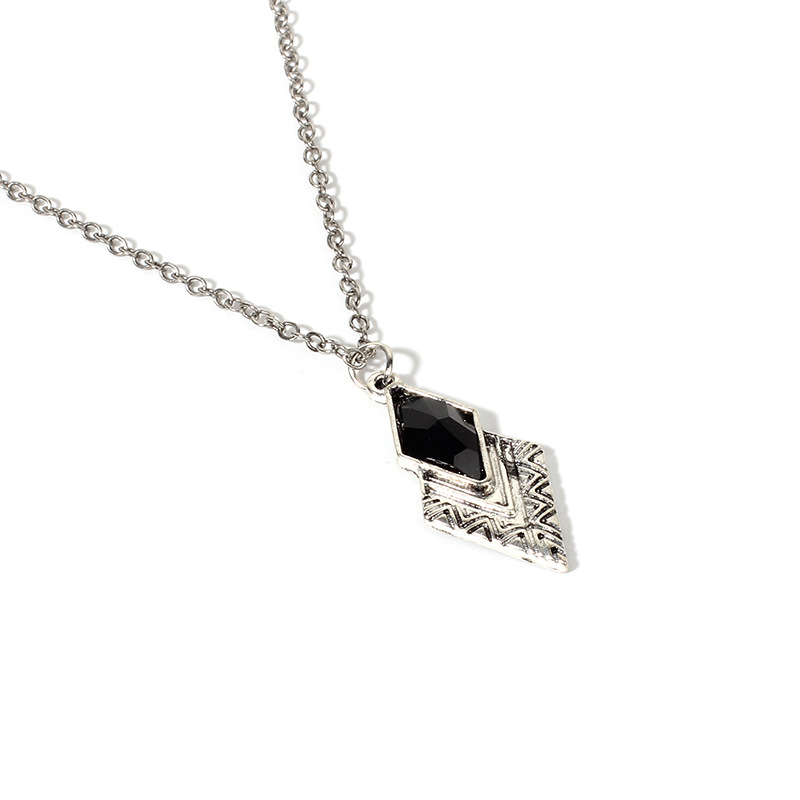 10g Weight Necklace Classification Wedding, Travel Occasion Women'S Gender Fashion Style Silver Color Fashion Retro Geometric Black Multilayer Leather Cord Necklace 6