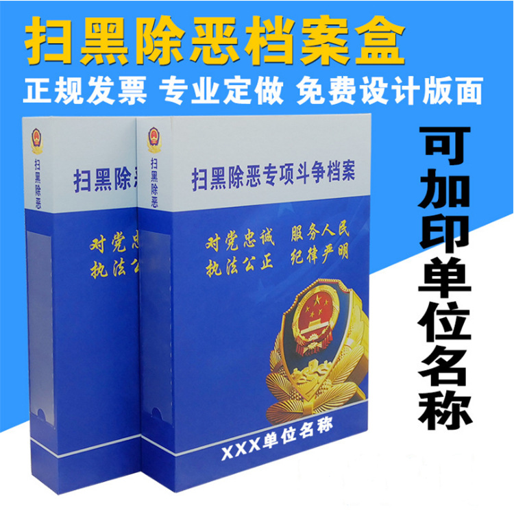 扫黑除恶专项斗争档案盒公安局法院党建资料党员扶贫文件定制