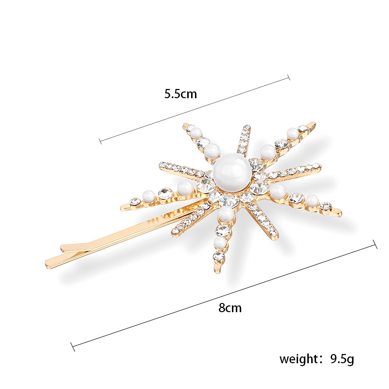 New Fashion Retro Flower Pearl Hairpin Creative Light Star Rhinestone Hairpin Wholesale display picture 1