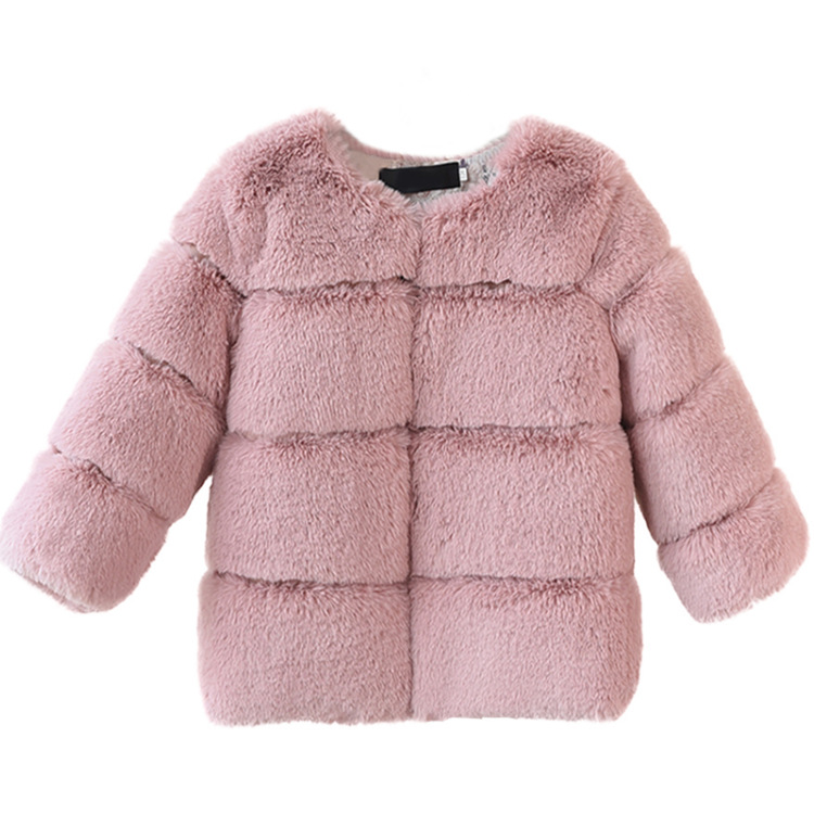 Warm Winter Fashion Solid Color Imitation Fur Girls Outerwear display picture 8