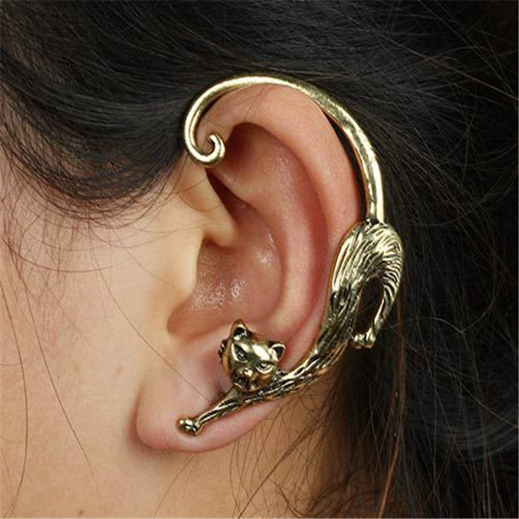 Trend серьги-заушники, серьги, европейский стиль, панк-стиль