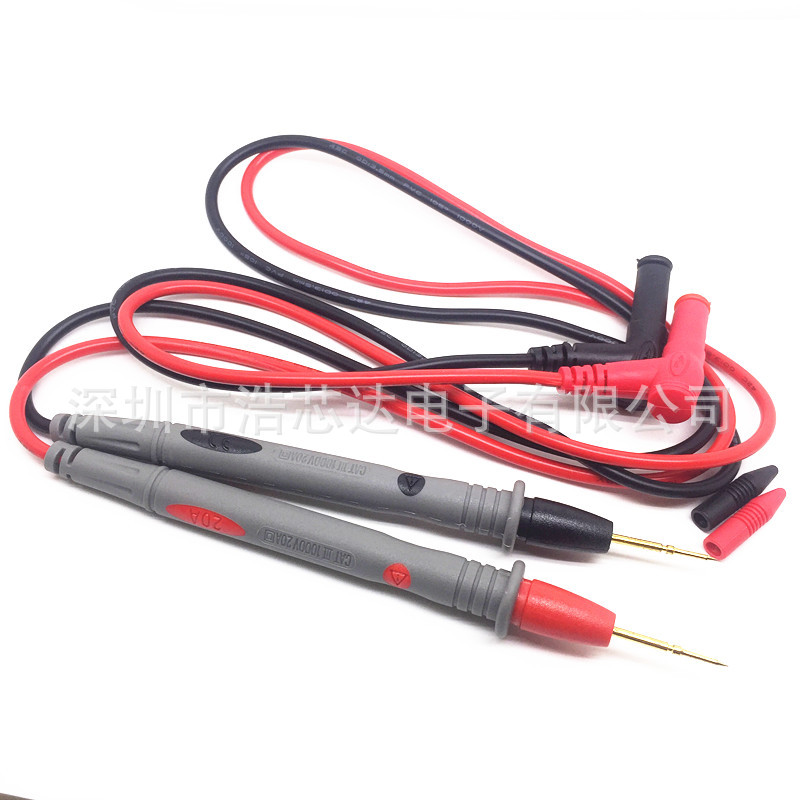 镀金铜针硅胶表笔特尖1000V 20A通用数字万用表表笔表棒