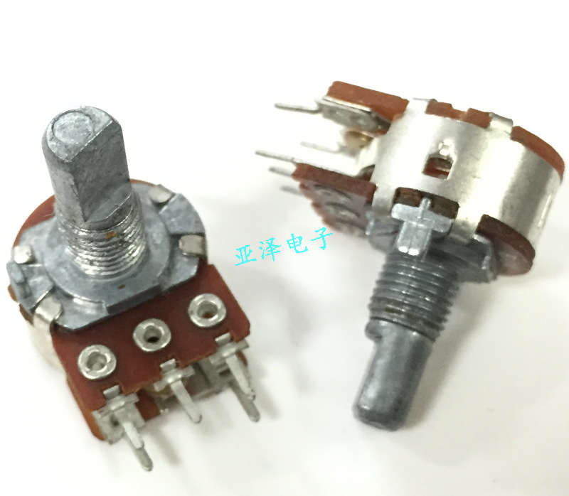 升威16型单联电位器B100K带开关半边轴长15MM音量电位器带开关
