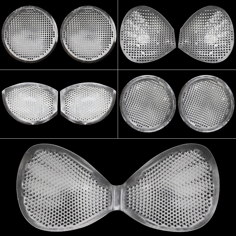 Honeycomb silicone chest pad, breathable thick gathered sports yoga clothing invisible transparent swimsuit bra underwear