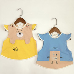 New pure cotton hug bear children's meal suit cartoon innovative unisex baby tie-on reverse dress waterproof